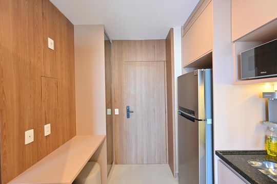 Cozinha de apartamento para alugar com 1 quarto, 30m² em Vila Clementino, São Paulo