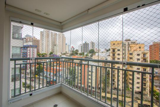 Varanda da sala de apartamento para alugar com 2 quartos, 63m² em Vila Assunção, Santo André