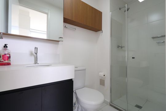 Banheiro  de apartamento para alugar com 1 quarto, 29m² em Parque Industrial Tomas Edson, São Paulo