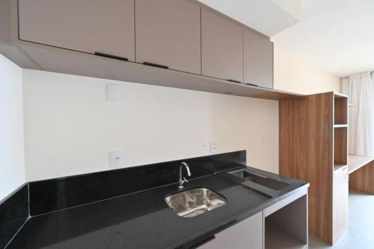 Cozinha de kitnet/studio para alugar com 1 quarto, 26m² em Vila Clementino, São Paulo