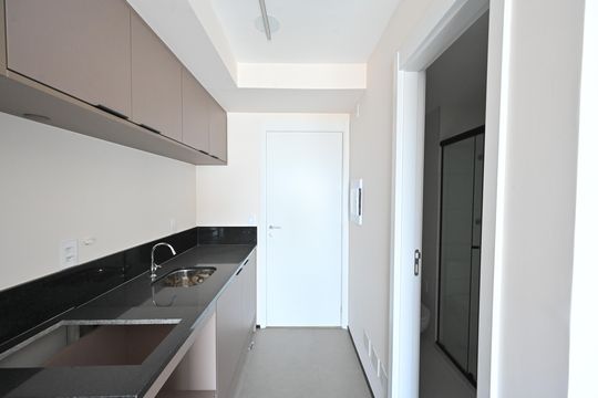 Cozinha de kitnet/studio para alugar com 1 quarto, 26m² em Vila Clementino, São Paulo