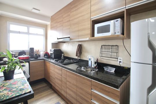 Cozinha de apartamento à venda com 2 quartos, 52m² em Vila Nova Curuçá, São Paulo