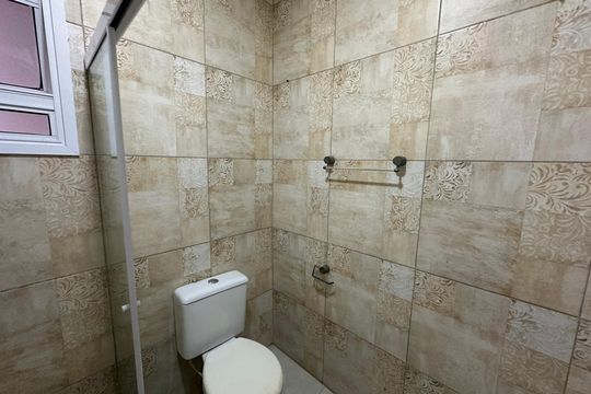 Banheiro Social de apartamento para alugar com 1 quarto, 62m² em Ilha Porchat, São Vicente
