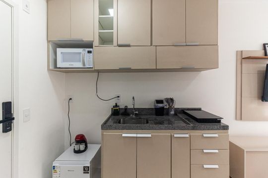 Cozinha de kitnet/studio para alugar com 1 quarto, 27m² em Vila Buarque, São Paulo