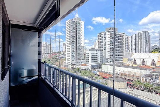 Varanda da Sala de kitnet/studio à venda com 1 quarto, 26m² em Ipiranga, São Paulo