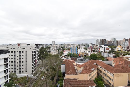 Área comum - Vista de kitnet/studio à venda com 1 quarto, 28m² em Água Verde, Curitiba