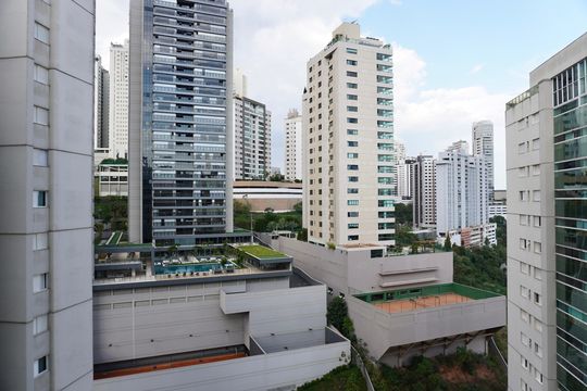 Sala - Vista  de apartamento à venda com 3 quartos, 113m² em Vila da Serra, Nova Lima