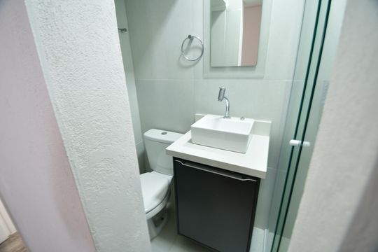 Banheiro Suíte de apartamento à venda com 3 quartos, 85m² em Chácara da Barra, Campinas