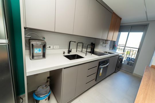 Cozinha de apartamento à venda com 2 quartos, 57m² em Parque Industrial, Campinas