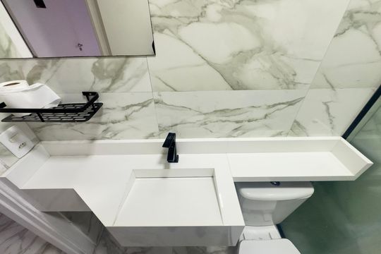 Banheiro de apartamento para alugar com 2 quartos, 42m² em Vila Cristalia, São Paulo