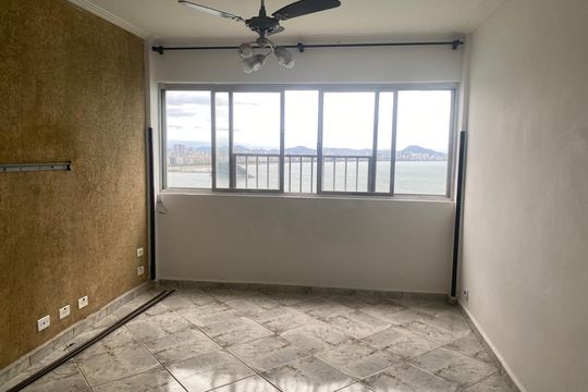 Sala de apartamento para alugar com 1 quarto, 49m² em Ilha Porchat, São Vicente