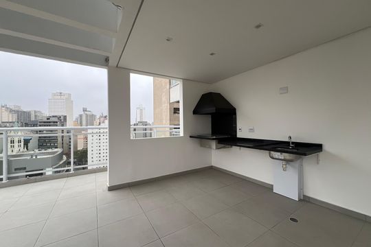 Área comum - Churrasqueira de kitnet/studio para alugar com 1 quarto, 33m² em Consolação, São Paulo