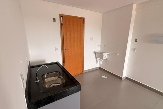 Cozinha e Área de Serviço de kitnet/studio para alugar com 1 quarto, 28m² em Jardim América, Goiânia