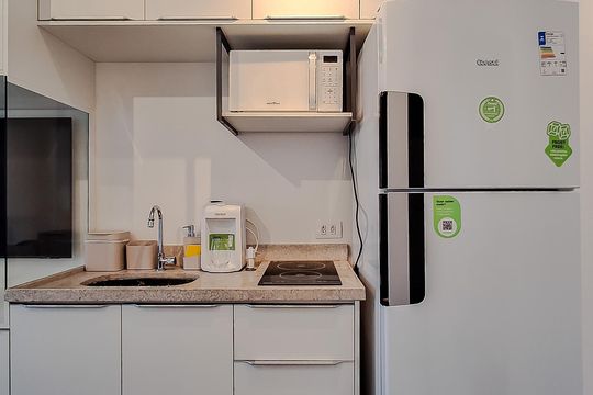Cozinha de kitnet/studio para alugar com 1 quarto, 23m² em Jardim Vila Mariana, São Paulo