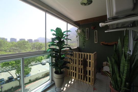 Sala - Varanda de apartamento à venda com 2 quartos, 70m² em Barra Olímpica, Rio de Janeiro