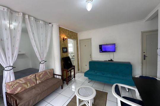 Sala de apartamento para alugar com 1 quarto, 42m² em Itararé, São Vicente
