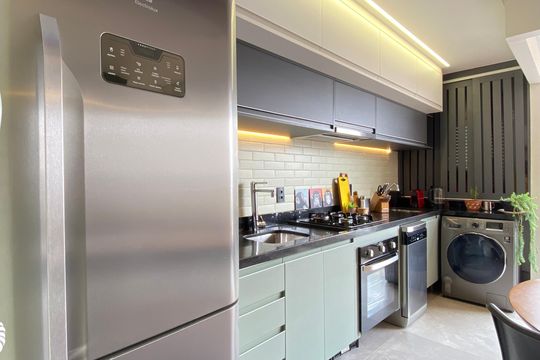 Cozinha de apartamento à venda com 2 quartos, 45m² em Bela Vista, Osasco