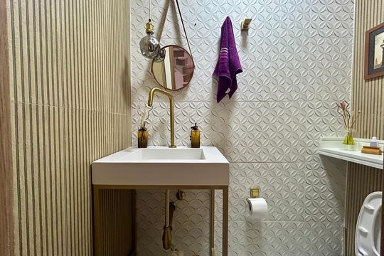 Lavabo de apartamento à venda com 2 quartos, 124m² em Vila Invernada, São Paulo