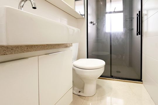Banheiro Social de apartamento para alugar com 2 quartos, 60m² em Vila Campestre, São Bernardo do Campo