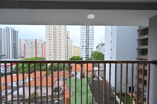Vista do Quarto de apartamento para alugar com 1 quarto, 29m² em Vila Clementino, São Paulo