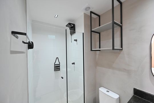 Banheiro Social de apartamento para alugar com 1 quarto, 29m² em Vila Clementino, São Paulo