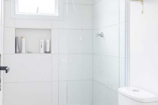 Banheiro de kitnet/studio para alugar com 1 quarto, 20m² em Chácaras Alvorada, Indaiatuba