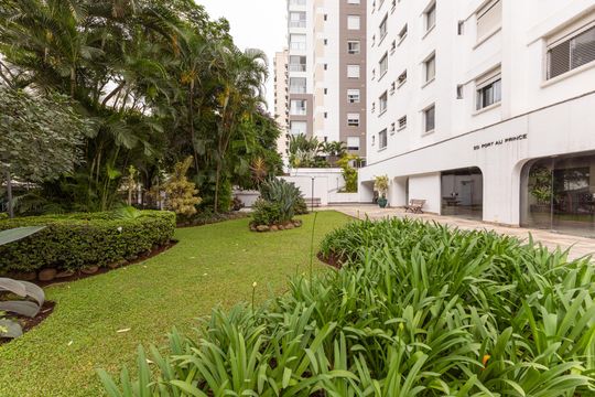 Área comum - Jardim de apartamento para alugar com 1 quarto, 40m² em Indianópolis, São Paulo