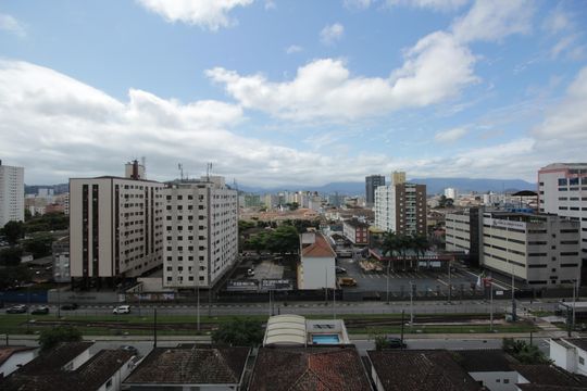 Vista da Sala de apartamento para alugar com 3 quartos, 91m² em Boqueirão, Santos