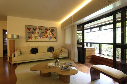 Sala de apartamento para alugar com 3 quartos, 155m² em Indianópolis, São Paulo