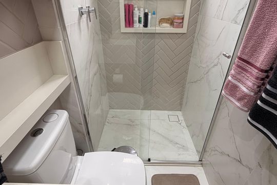 Banheiro Suite de apartamento à venda com 2 quartos, 57m² em Paulicéia, São Bernardo do Campo