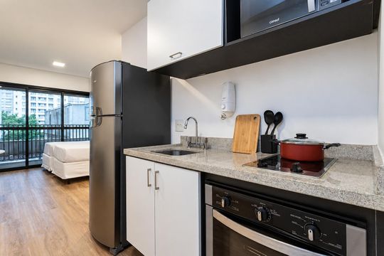 Cozinha de kitnet/studio à venda com 1 quarto, 30m² em Santa Ifigênia, São Paulo