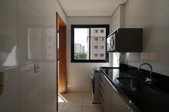 Cozinha de apartamento para alugar com 1 quarto, 49m² em Nova Aliança, Ribeirão Preto