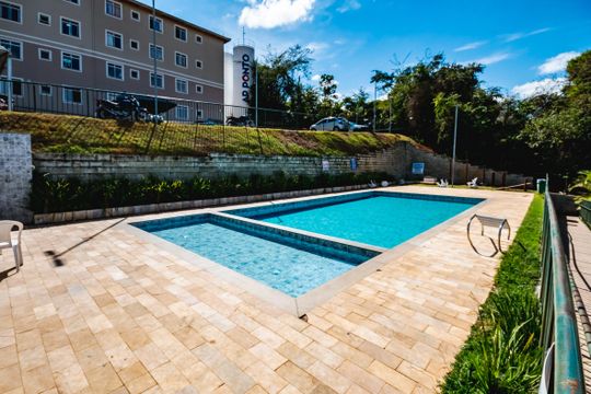 Área comum - Piscina de apartamento à venda com 2 quartos, 45m² em Alphaville Vespasiano, Vespasiano