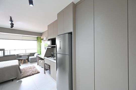 Cozinha de kitnet/studio à venda com 1 quarto, 28m² em Vila Clementino, São Paulo