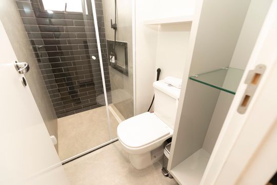 BANHEIRO de apartamento para alugar com 1 quarto, 46m² em Centro, Campinas
