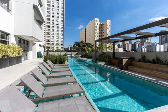 Área comum - Piscina de apartamento para alugar com 1 quarto, 26m² em Perdizes, São Paulo