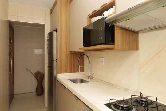 Cozinha de apartamento à venda com 2 quartos, 48m² em Vila Carmosina, São Paulo