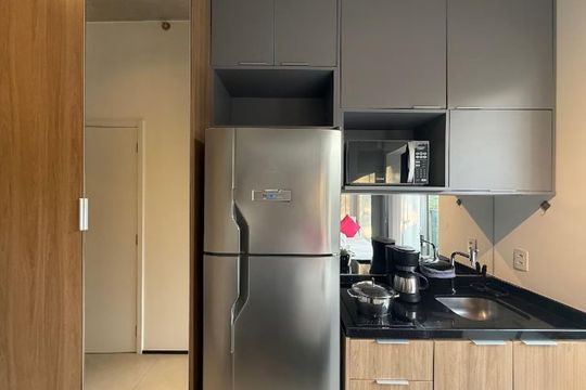 Cozinha de apartamento para alugar com 1 quarto, 24m² em Paraíso, São Paulo