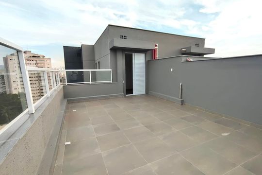 Área da cobertura  de apartamento à venda com 2 quartos, 89m² em Caiçaras, Belo Horizonte