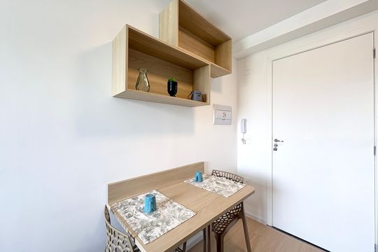 Cozinha de kitnet/studio para alugar com 1 quarto, 17m² em Freguesia do Ó, São Paulo