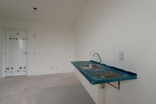 Cozinha de apartamento à venda com 1 quarto, 40m² em Parque das Nações, Santo André