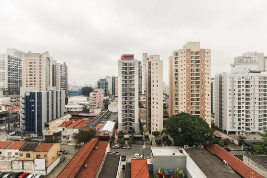 Varanda - Vista  de apartamento para alugar com 2 quartos, 63m² em Vila Azevedo, São Paulo