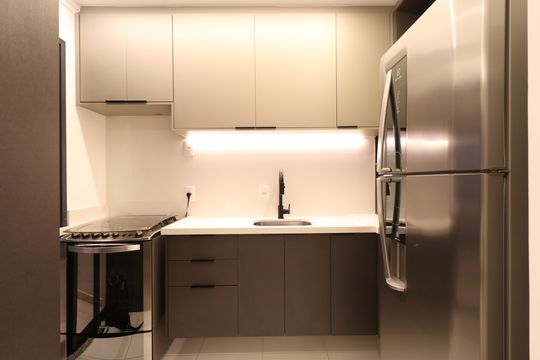 Cozinha de apartamento à venda com 2 quartos, 55m² em Vila Anastácio, São Paulo