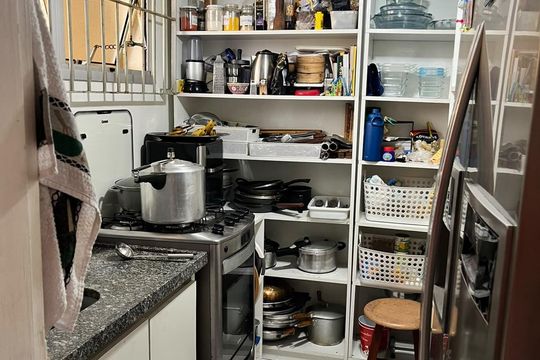 cozinha de kitnet/studio à venda com 1 quarto, 40m² em Santa Cecilia, São Paulo