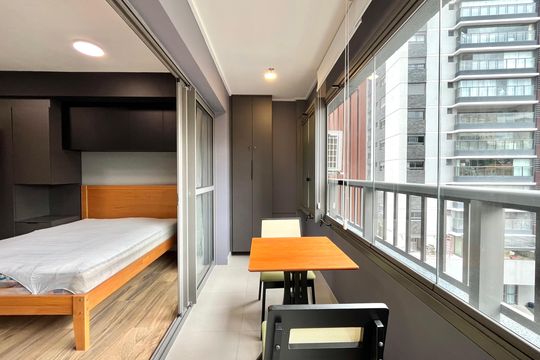 Varanda de kitnet/studio para alugar com 1 quarto, 40m² em Vila Clementino, São Paulo