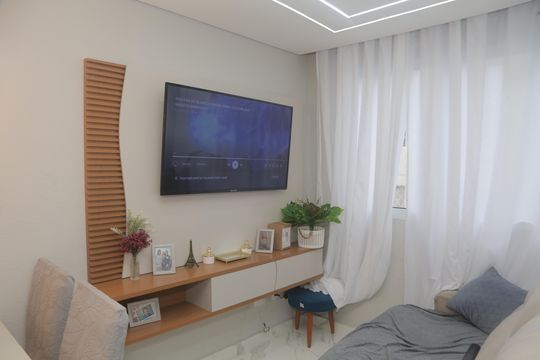 Sala  de apartamento para alugar com 2 quartos, 48m² em Fazenda Caguaçu, São Paulo