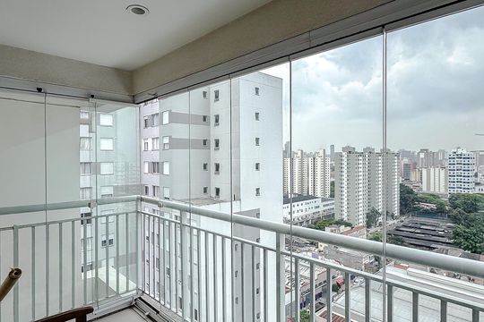 Varanda da Sala de apartamento para alugar com 1 quarto, 50m² em Brás, São Paulo