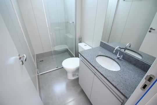 Banheiro de apartamento para alugar com 2 quartos, 52m² em Teixeira Dias, Belo Horizonte