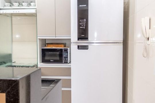 Cozinha de apartamento à venda com 2 quartos, 42m² em Jardim Bertoni, Americana
