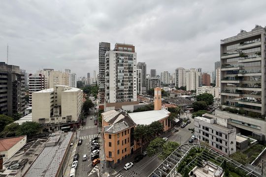 Vista  de kitnet/studio à venda com 1 quarto, 25m² em Jardim das Acacias, São Paulo
